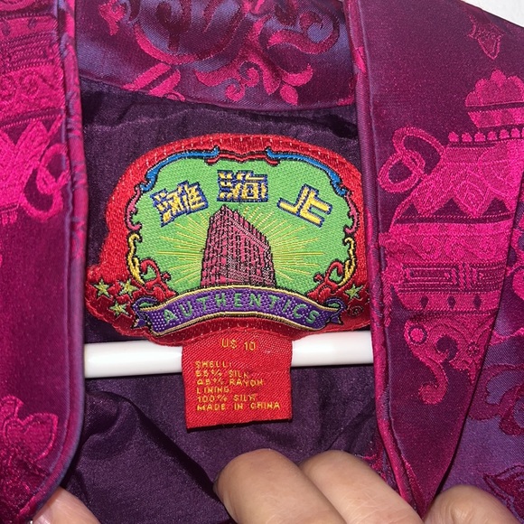 Shanghai Tang Mandarin Collar silk top size 10 - Picture 6 of 7